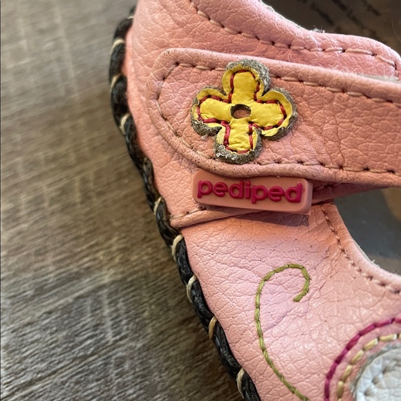 Pediped Abigail Mary Jane Leather Sole Baby 0-6 Months Pink - Picture 4 of 9